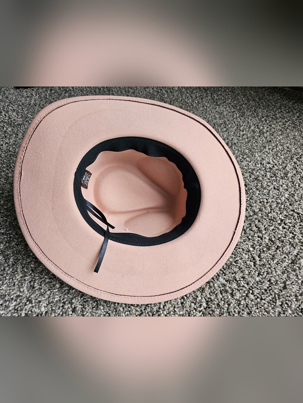 Jesscasday Gentleman Fedo   Boho Pink Wide-Brim Fedora Hat with Embellished Band - Picture 4 of 5